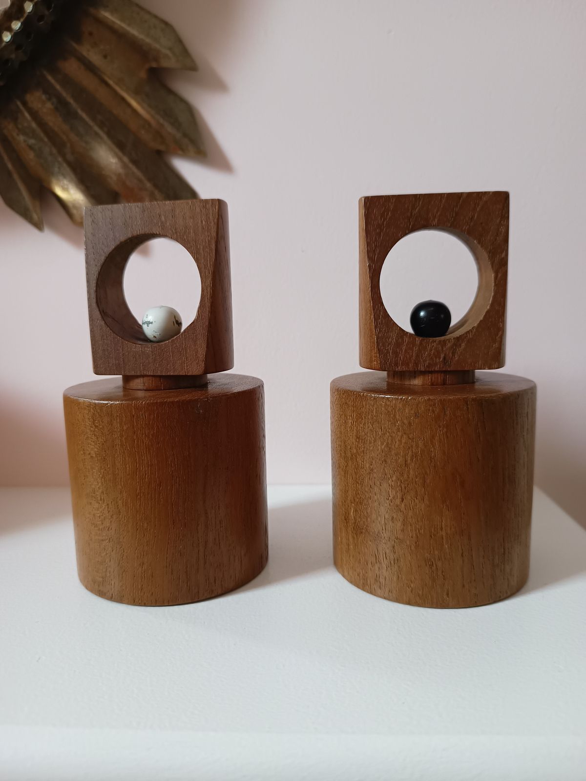 Pair Danish C1950 Jens Quistgaard Dansk Or Laurids Lonborg Teak Condiments Peppermill Saltmill Nissen
