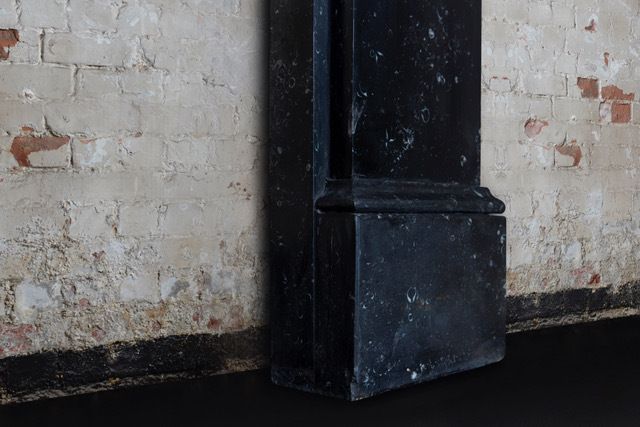 Original Early Victorian Black Belgian Fossil Marble Corbel photo Home Fixtures