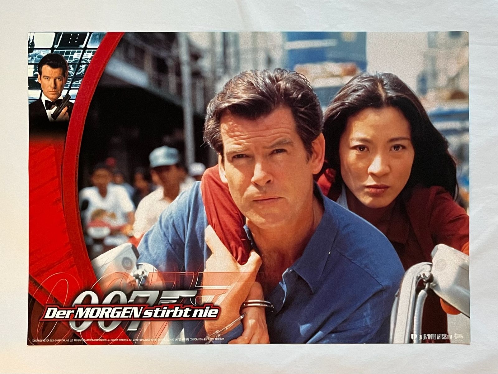 James Bond 007 'Tomorrow Never Dies'   Original 1997 Lobby Card photo furniture