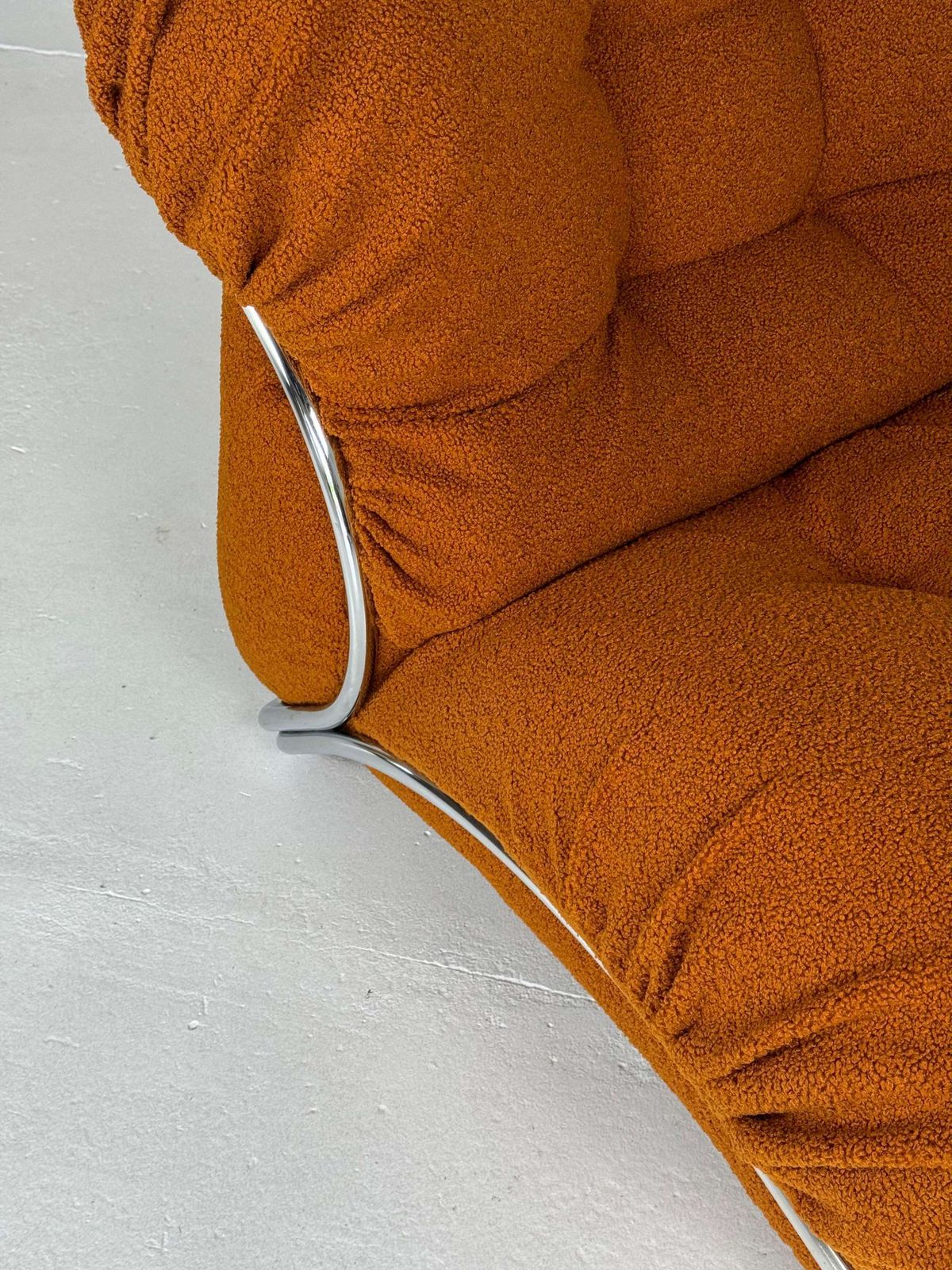 Furniture ” Corolla” Italian Mid Century Lounge Chair By I.P.E In Bouclé photo