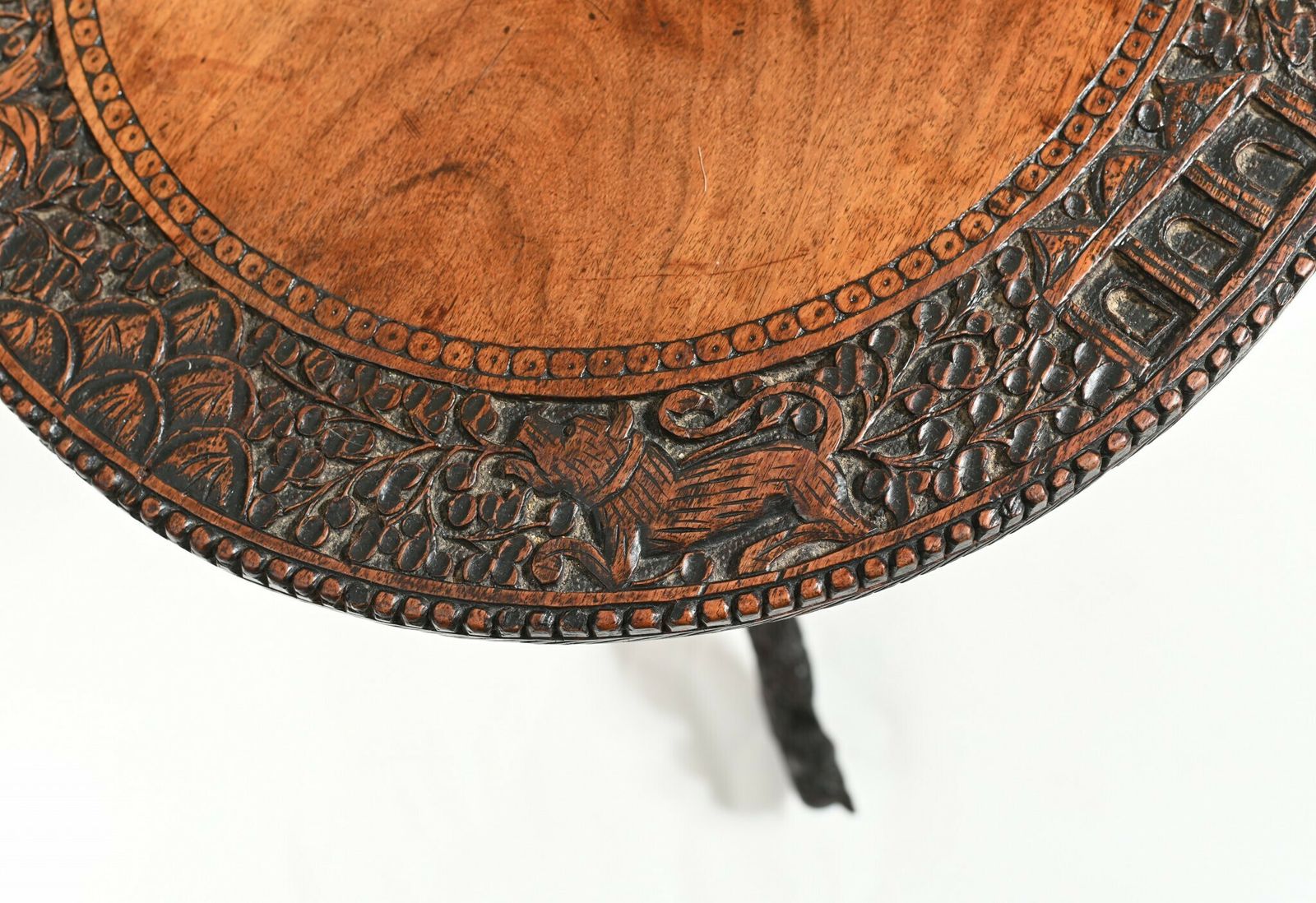Furniture Carved Burmese Side Table Myanmar Burma Furniture 1840 photo