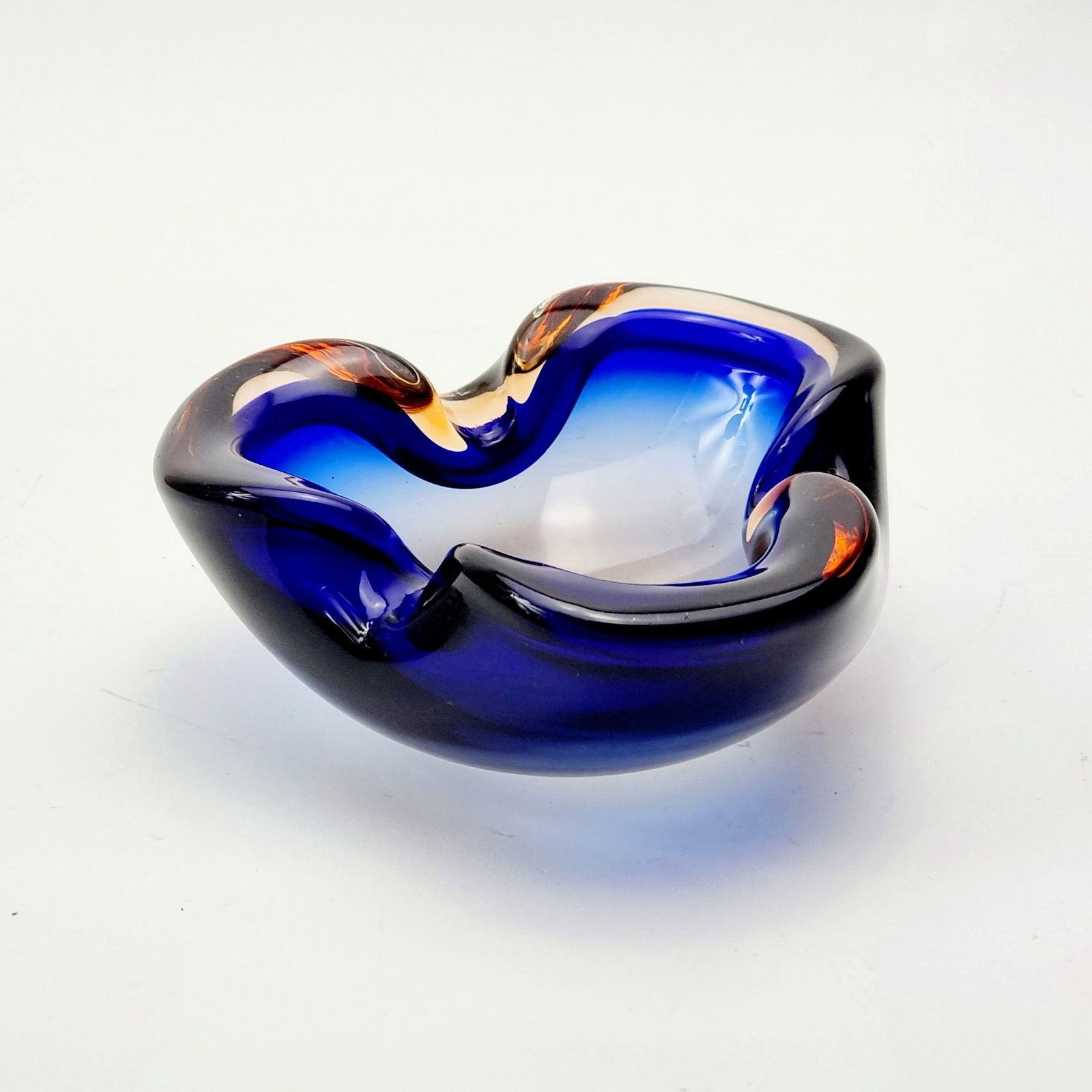 Mid Century Sommerso Murano Glass Bowl By Flavio Poli For Seguso, Italy, 1960s photo for sale