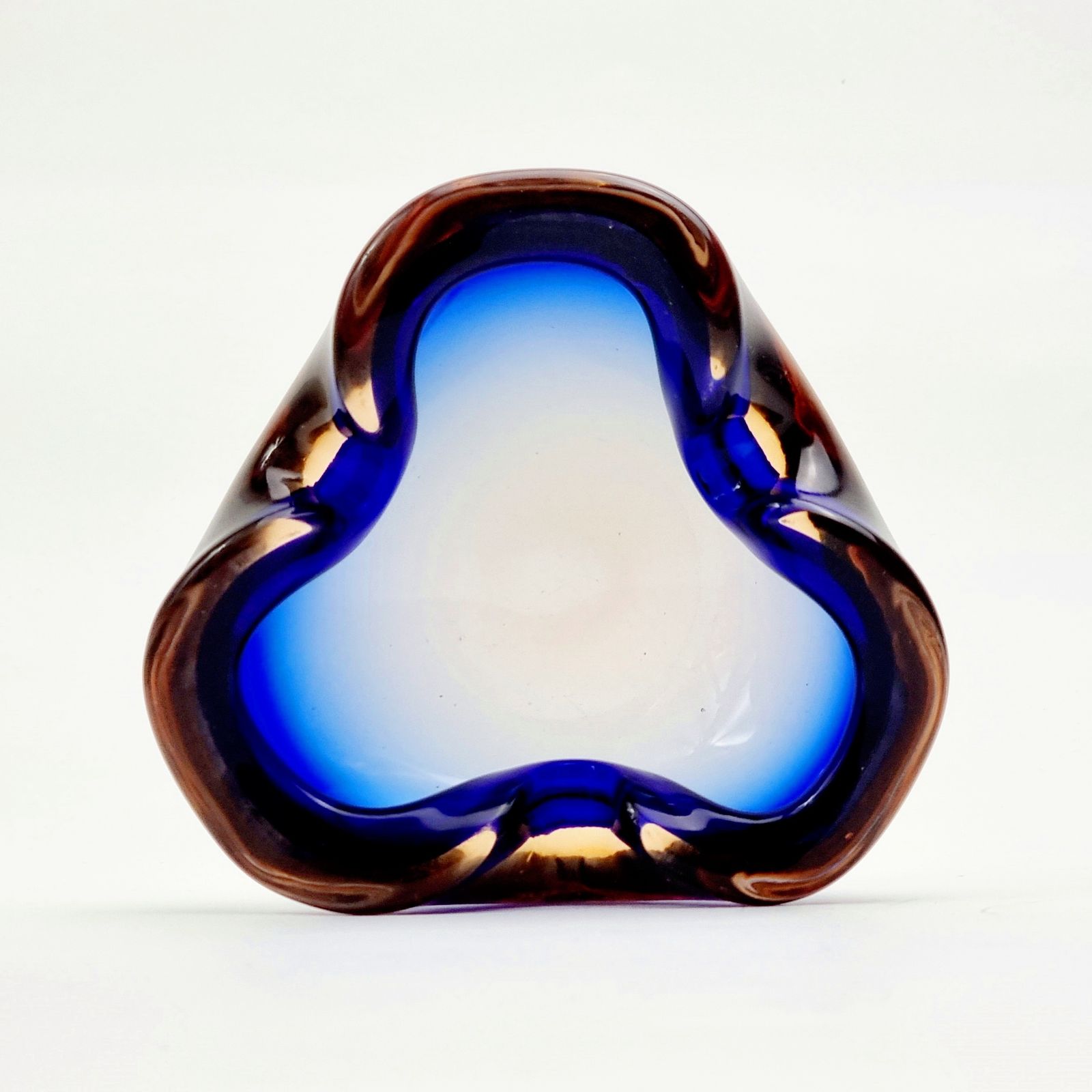 Mid Century Sommerso Murano Glass Bowl By Flavio Poli For Seguso, Italy, 1960s photo vintage