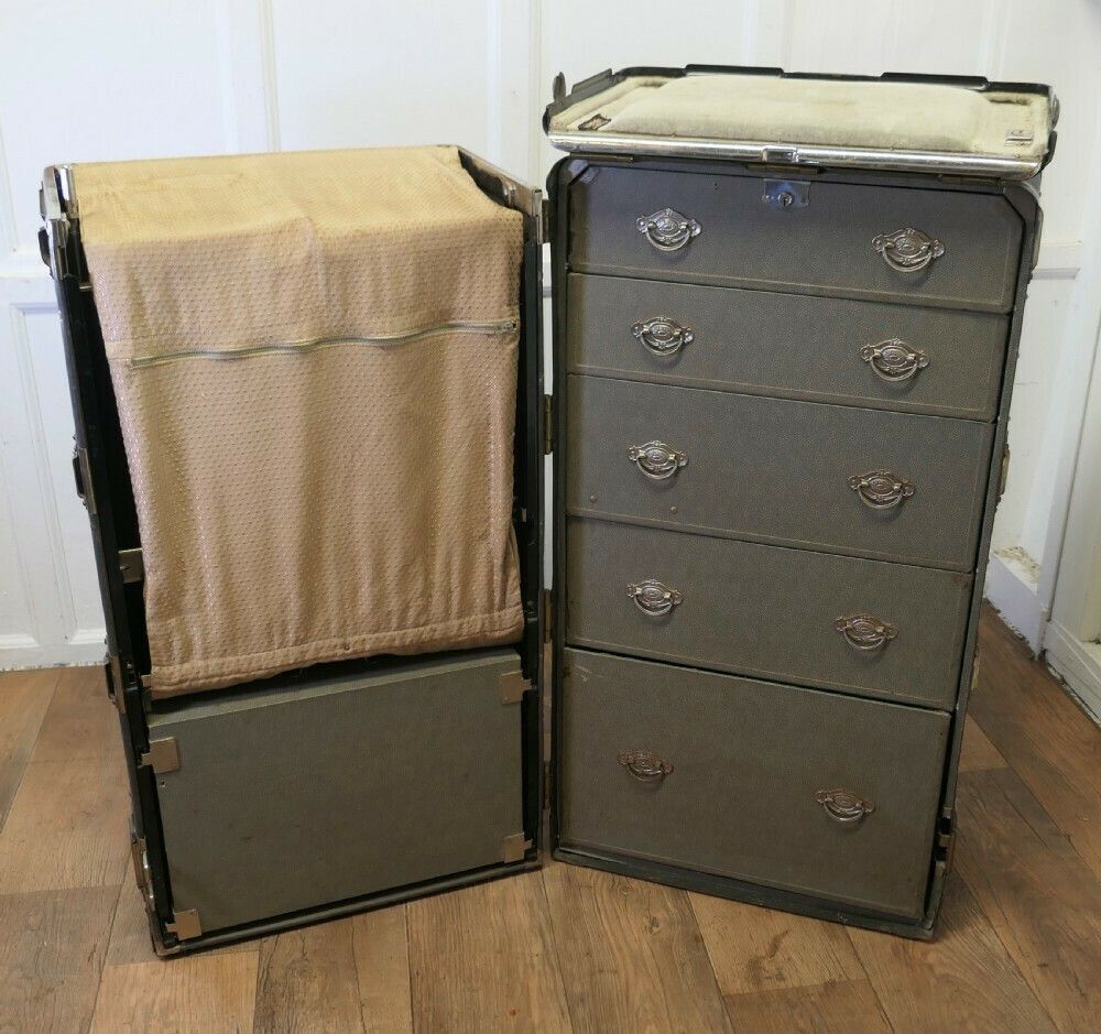 Art Deco Steamer Trunk Or Cabin Wardrobe By Hartman Luggage Co. photo furniture