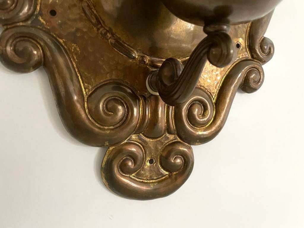 photo for sale Exceptional Art Deco Glass And Copper Body Pair Of Sconces, 1940s, Germany