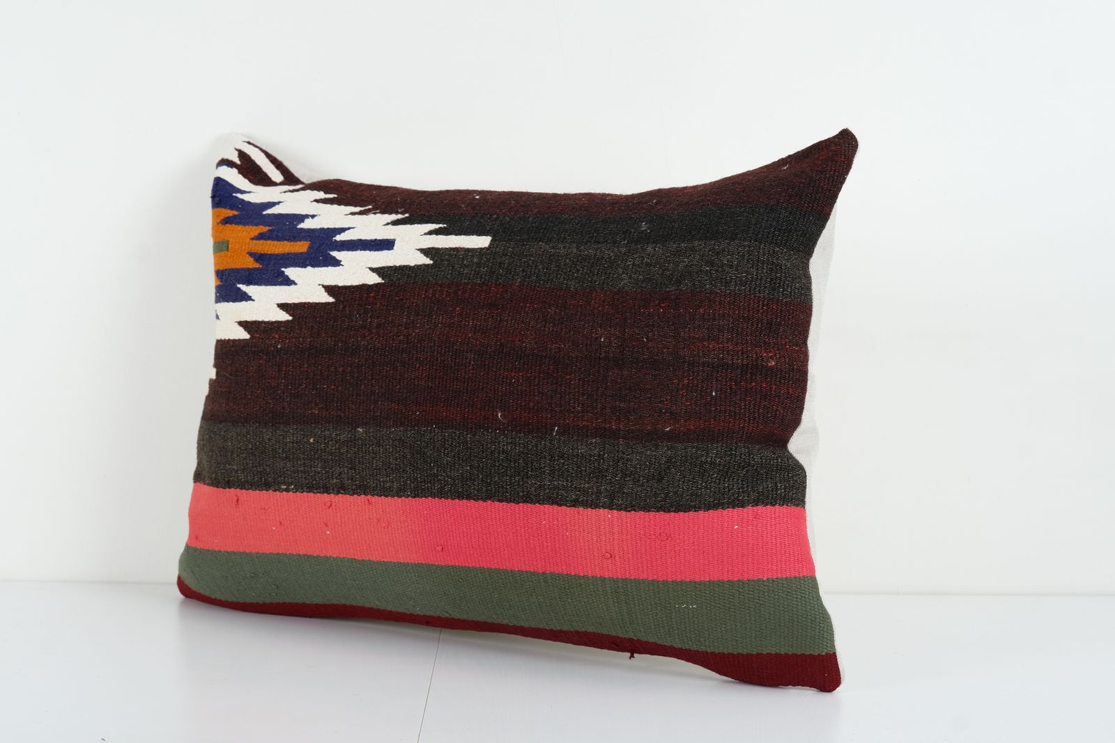Geometric Kilim Pillow Cases Made From A Boho Anatolian Handwoven Textile   Square Oversize Tribal Ethnic photo furniture