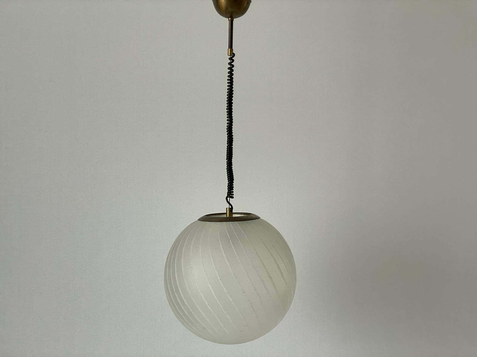 Italian Swirl Ball Glass Pendant Lamp, 1960s, Italy photo furniture