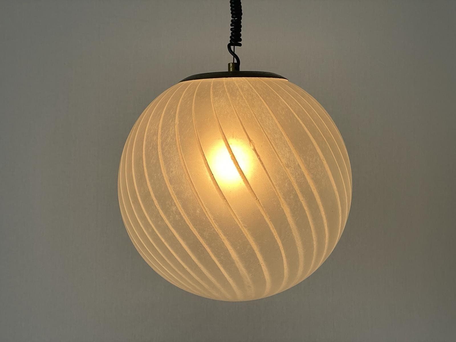 Italian Swirl Ball Glass Pendant Lamp, 1960s, Italy photo 1663.0