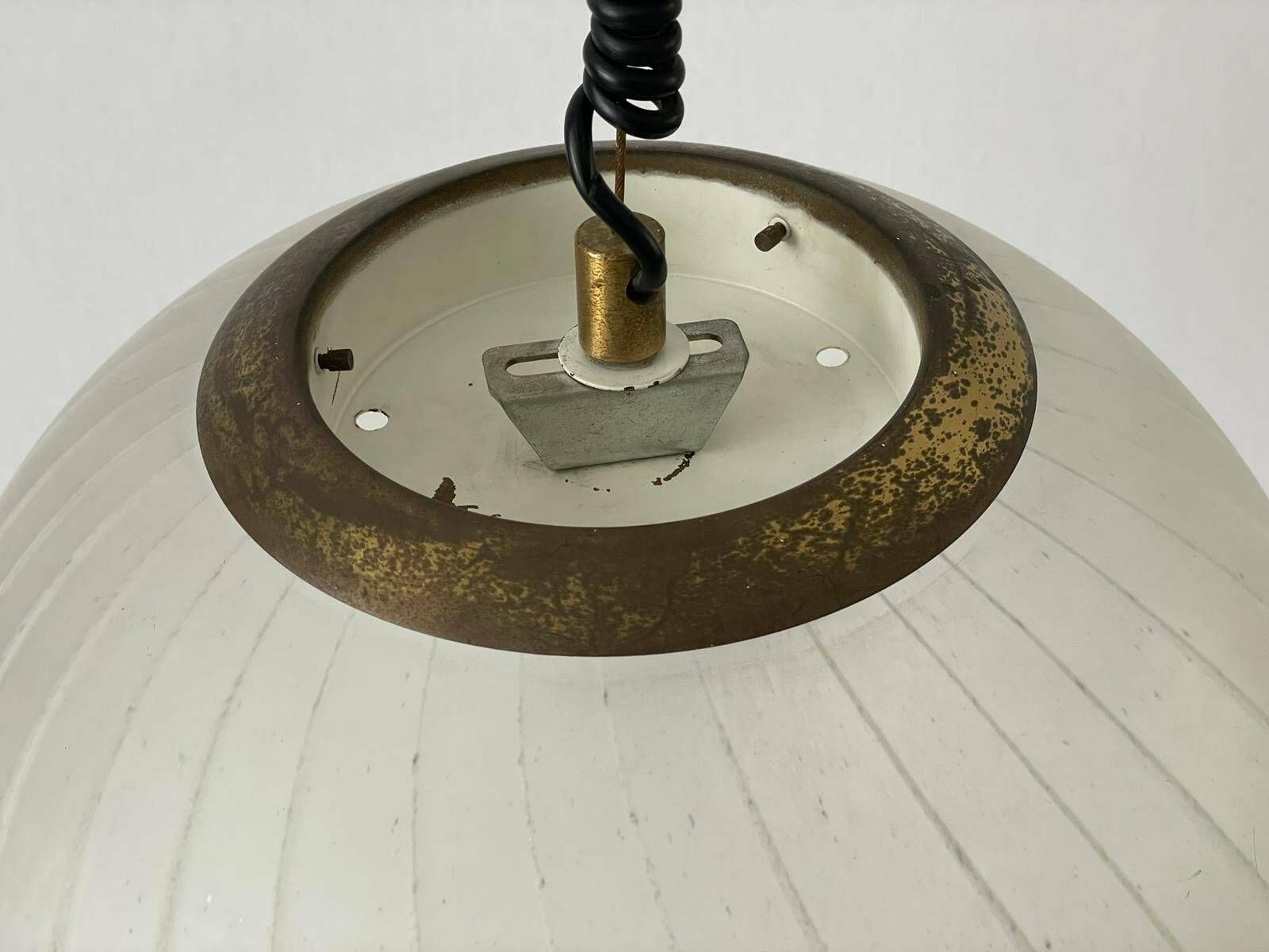 Italian Swirl Ball Glass Pendant Lamp, 1960s, Italy photo vintage
