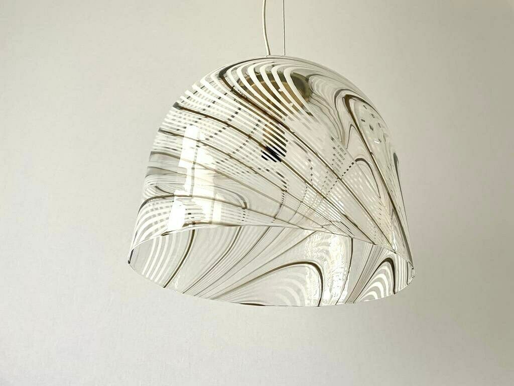 Swirl Design Murano Glass Pendant Lamp, 1970s, Italy photo buy