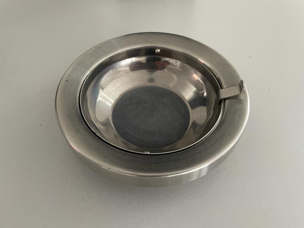 photo furniture Mid Century Modern Italian Design Set Of 2 Chrome Top Ashtrays