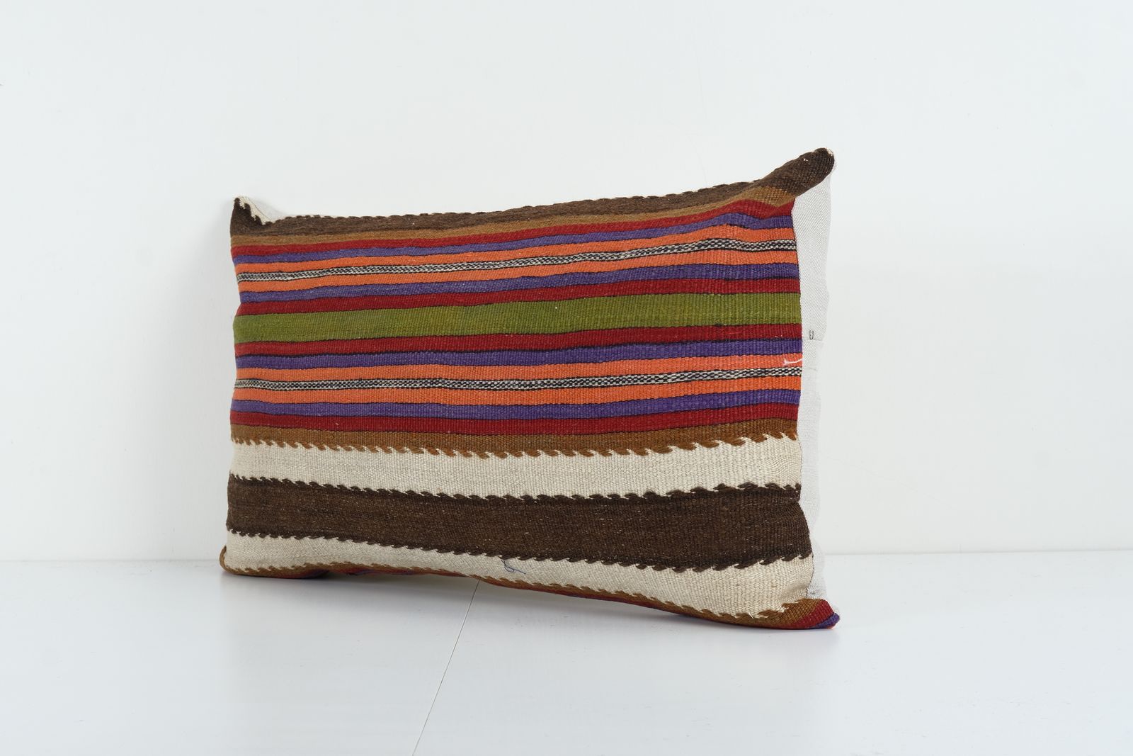 Hemp Turkish Handwoven Unique  Tribal Kilim Pillow Cover,  Pillow Cover, Neutral Wool Chair Pillow photo furniture