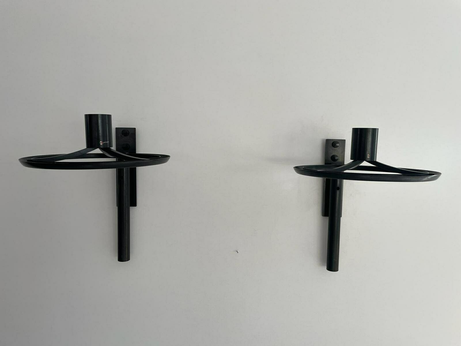 Wonderful White Acrylic Pair Of "Large" Sconces By Arteluce, Italy, 1960s photo vinterior