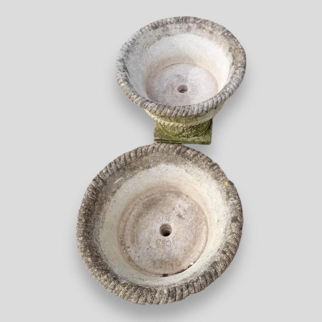 A Pair Of Smart Sandford Stone Planters On Plinths photo Home Decor