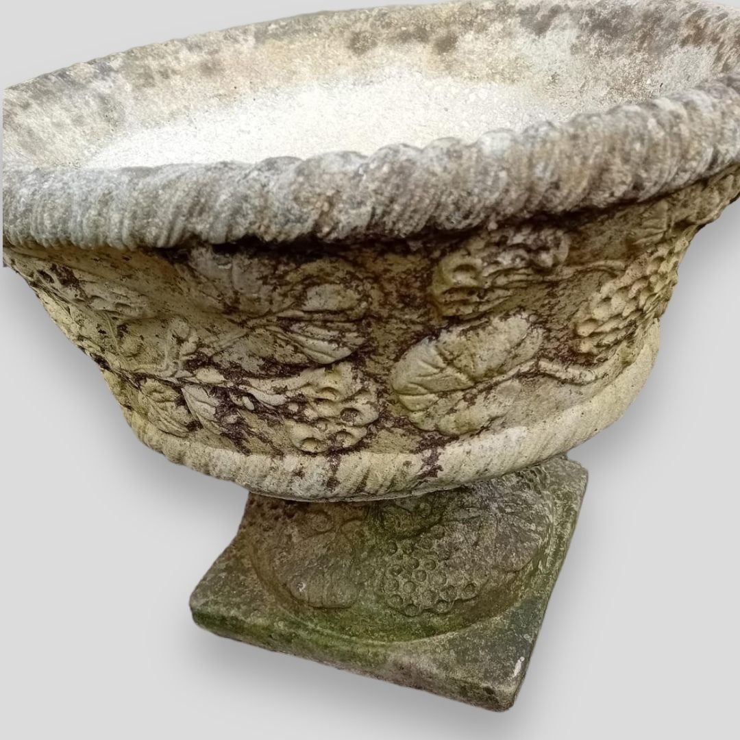 A Pair Of Smart Sandford Stone Planters On Plinths photo buy