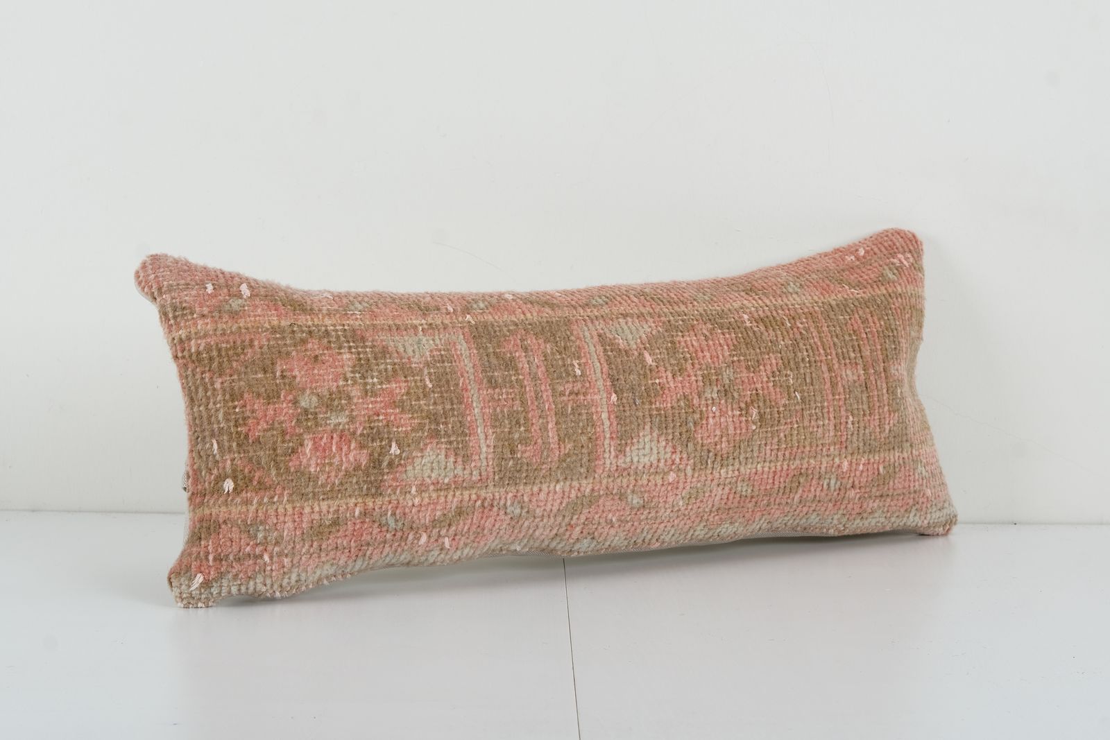 Traditional Turkish Rug Pillow Cover, Ethnic Handmade Lumbar Cover, Carpet Soft Wool Pillow photo for sale