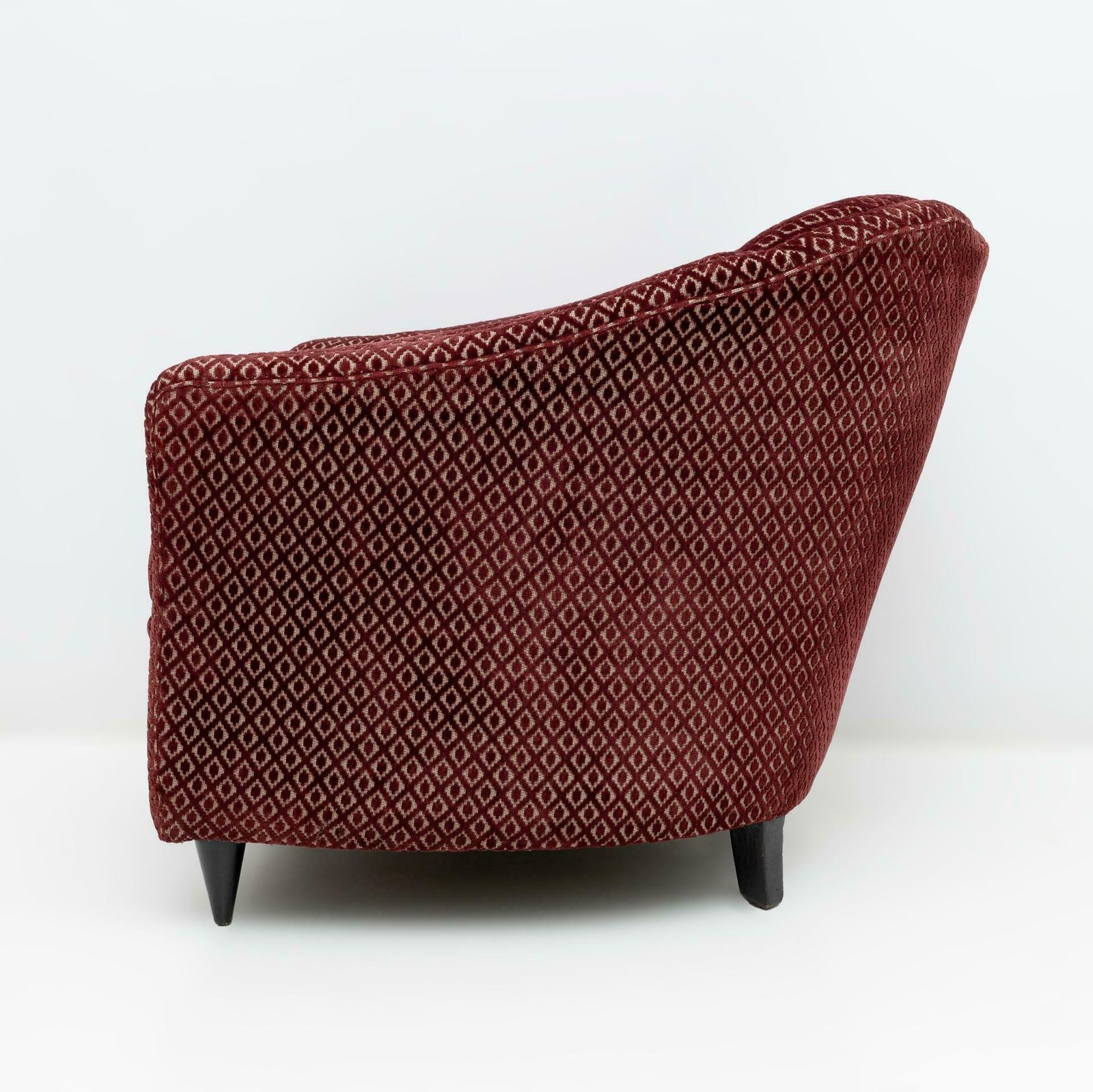 photo for sale Pair Of Gio Ponti Mid Century Modern Velvet Armchairs For Casa E Giardino, 1950s