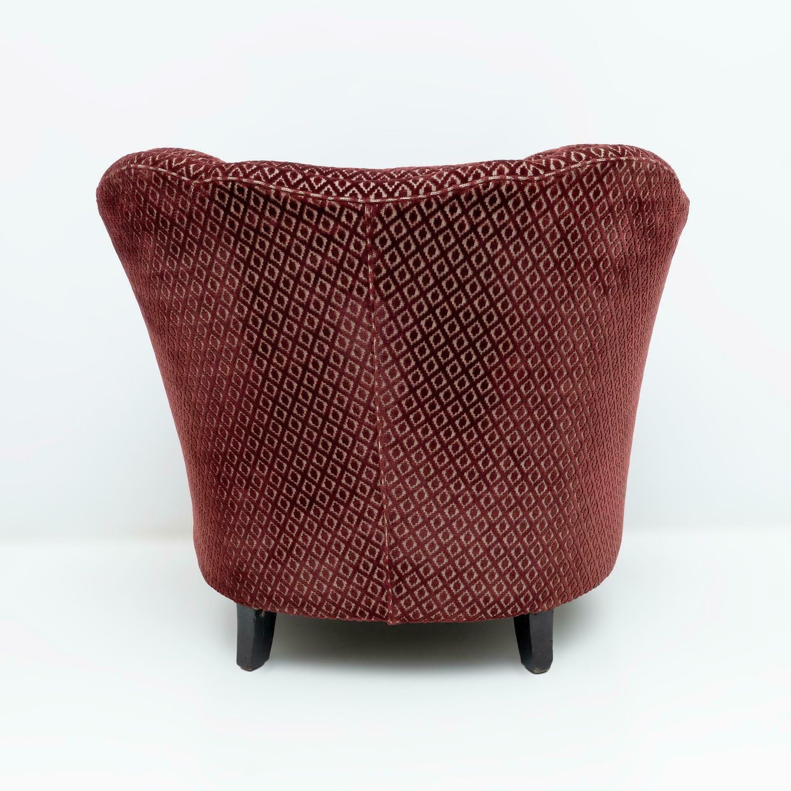 Furniture Pair Of Gio Ponti Mid Century Modern Velvet Armchairs For Casa E Giardino, 1950s photo