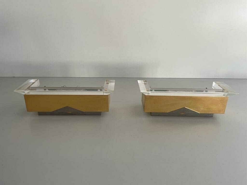 Gold Metal Halogen Sconces By Vereinigte Werkstätten, 1950s, Germany photo buy