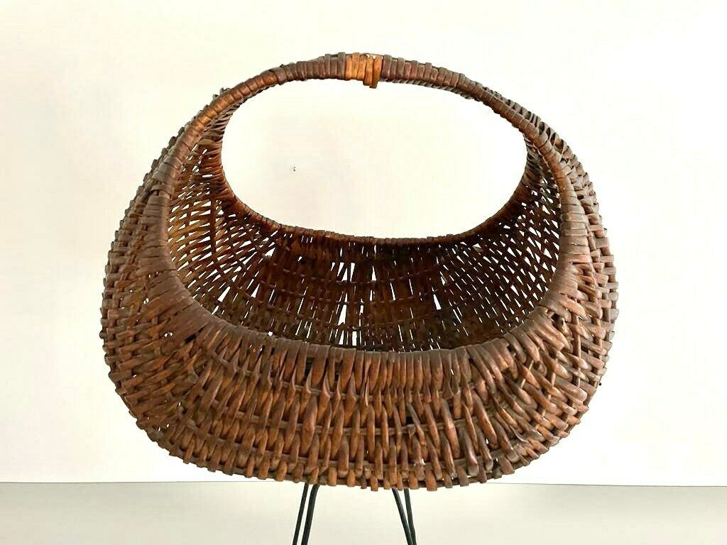Italian Design Wicker Floor Basket, 1960s, Italy photo 1109.0