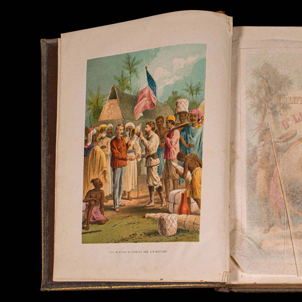 Antique Life & Explorations Of DR Livingstone Book, African Travel, Victorian photo for sale