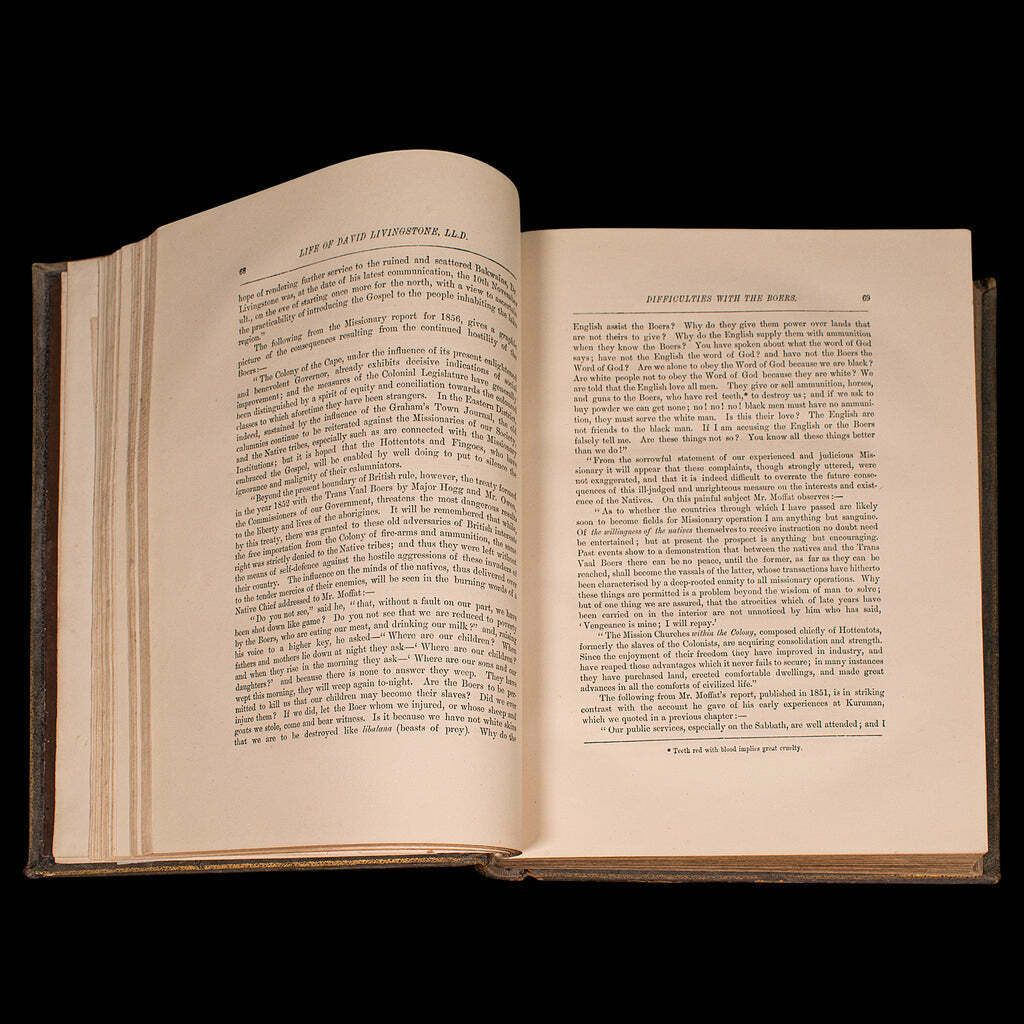 photo furniture Antique Life & Explorations Of DR Livingstone Book, African Travel, Victorian
