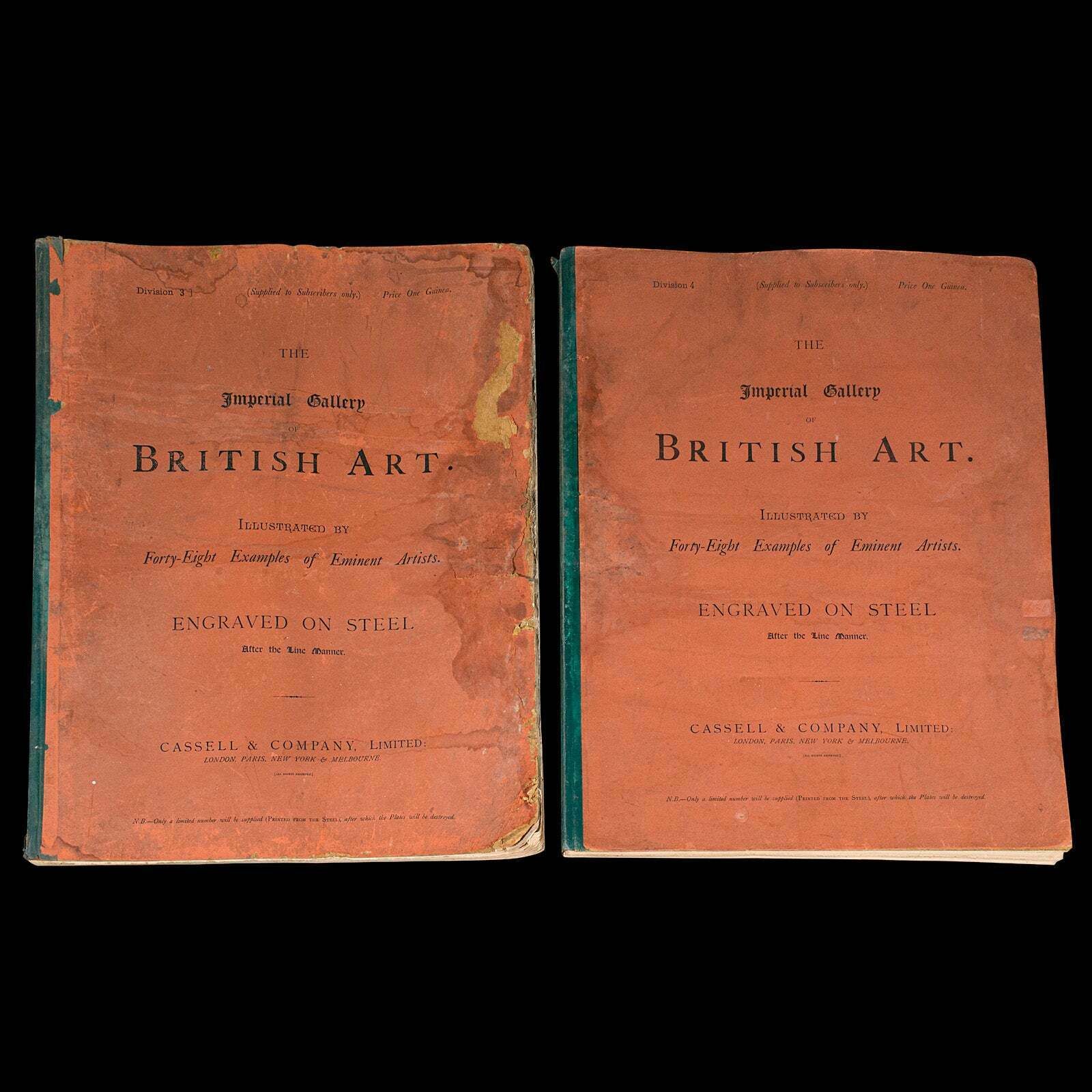 4 Vols Antique Folio, Imperial Gallery Of British Art, Engravings, Victorian photo for sale