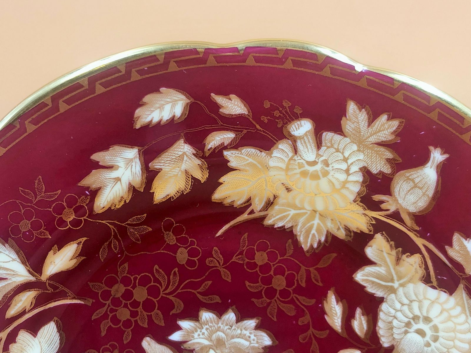 photo furniture 3 Piece Wedgwood China Ruby Tonquin Demitasse, Saucer & Side Plate Trio. W2488.