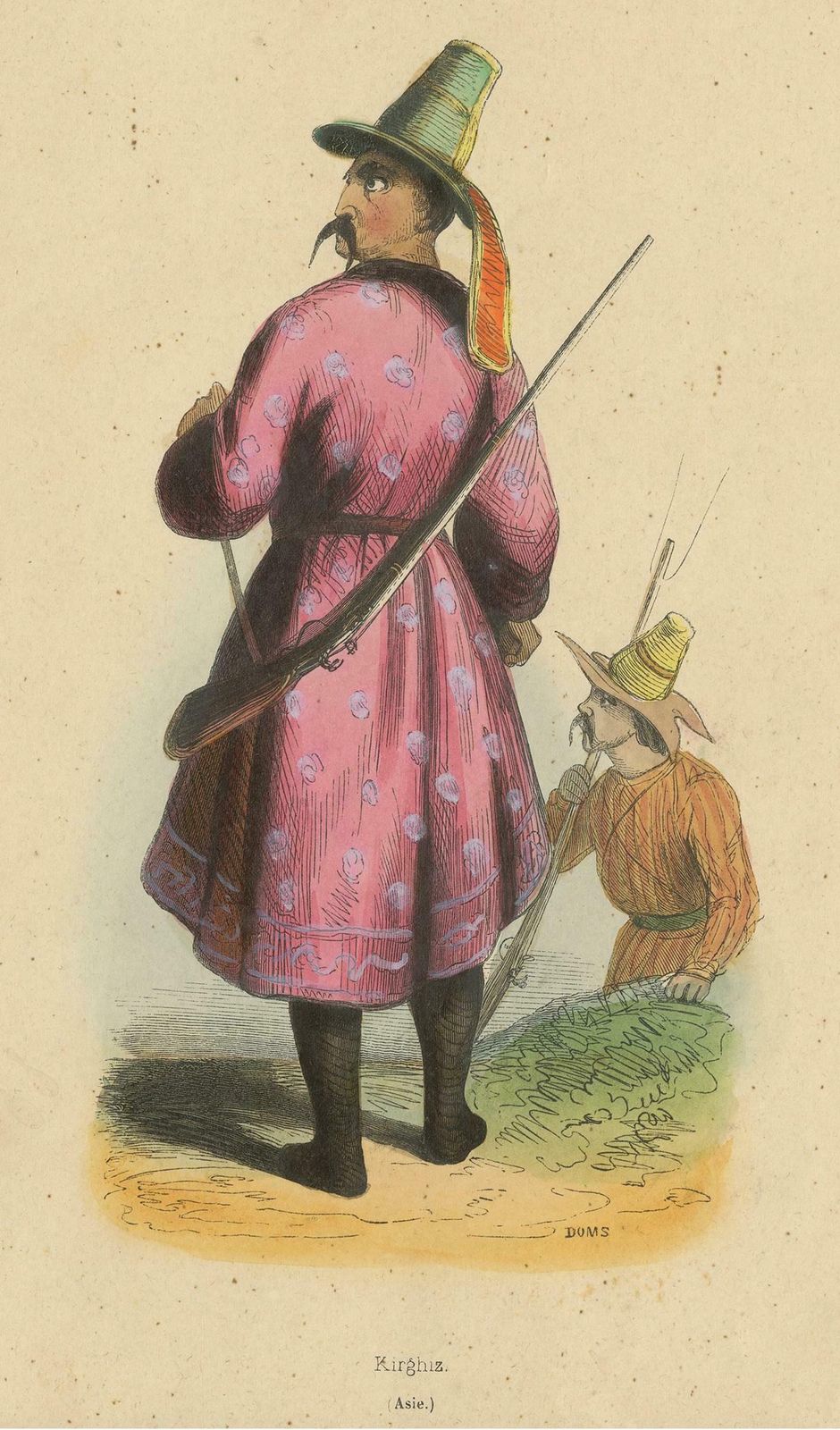 Antique Costume Print Of A Kyrgyz Man By Wahlen, 1843 photo Art
