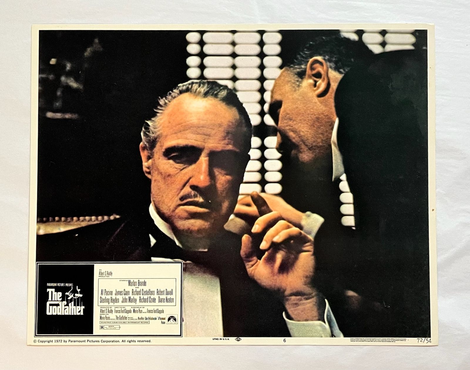 The Godfather   Original 1972 Lobby Card #6 photo furniture