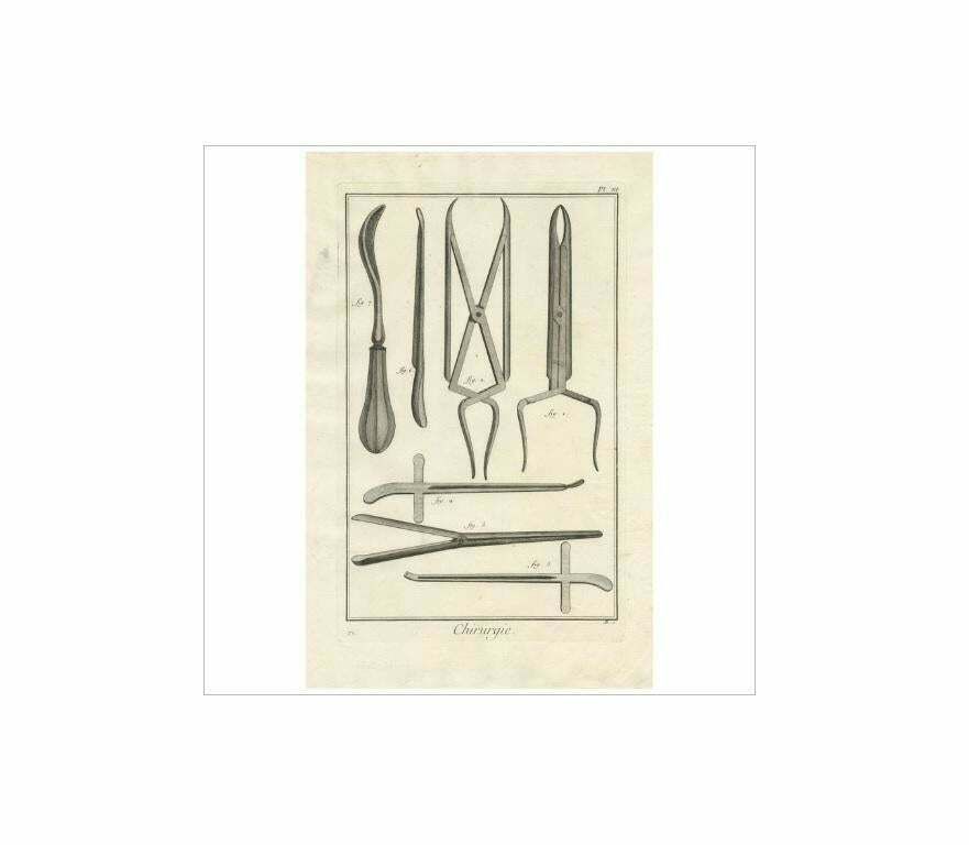 Antique Medical Print 'Pl. Xi' By D. Diderot, Circa 1760 photo Art