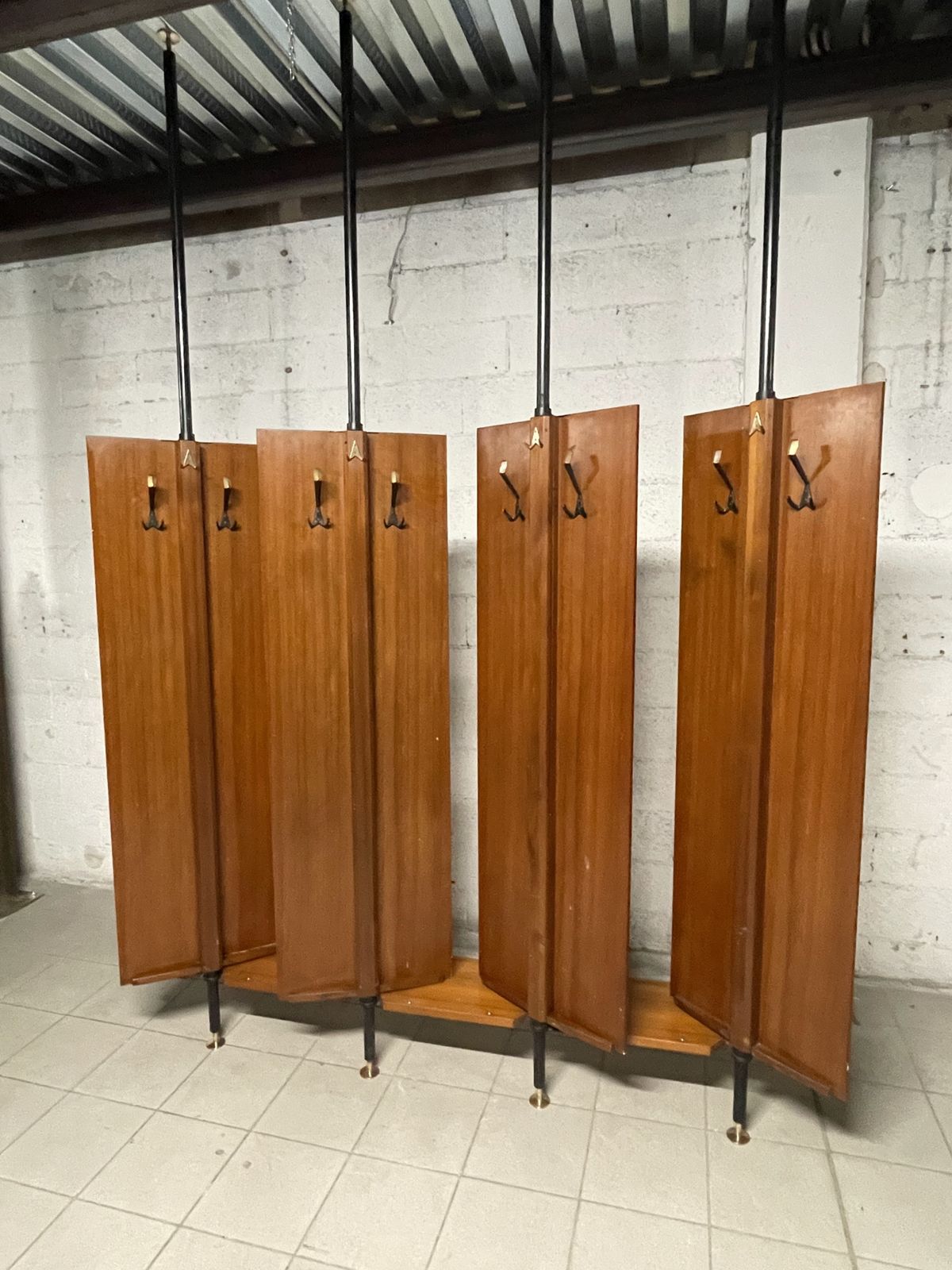 Coat Racks With Revolving Teak Doors, 60s photo for sale