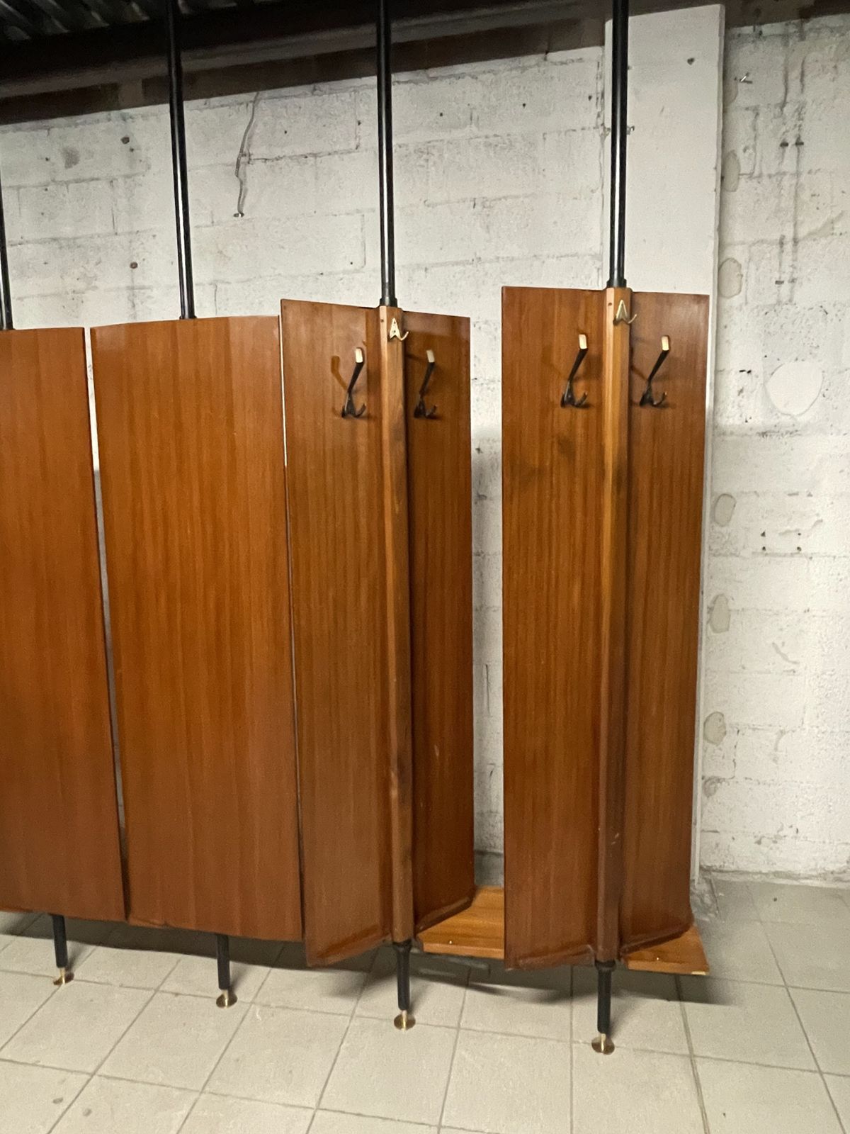 Furniture Coat Racks With Revolving Teak Doors, 60s photo