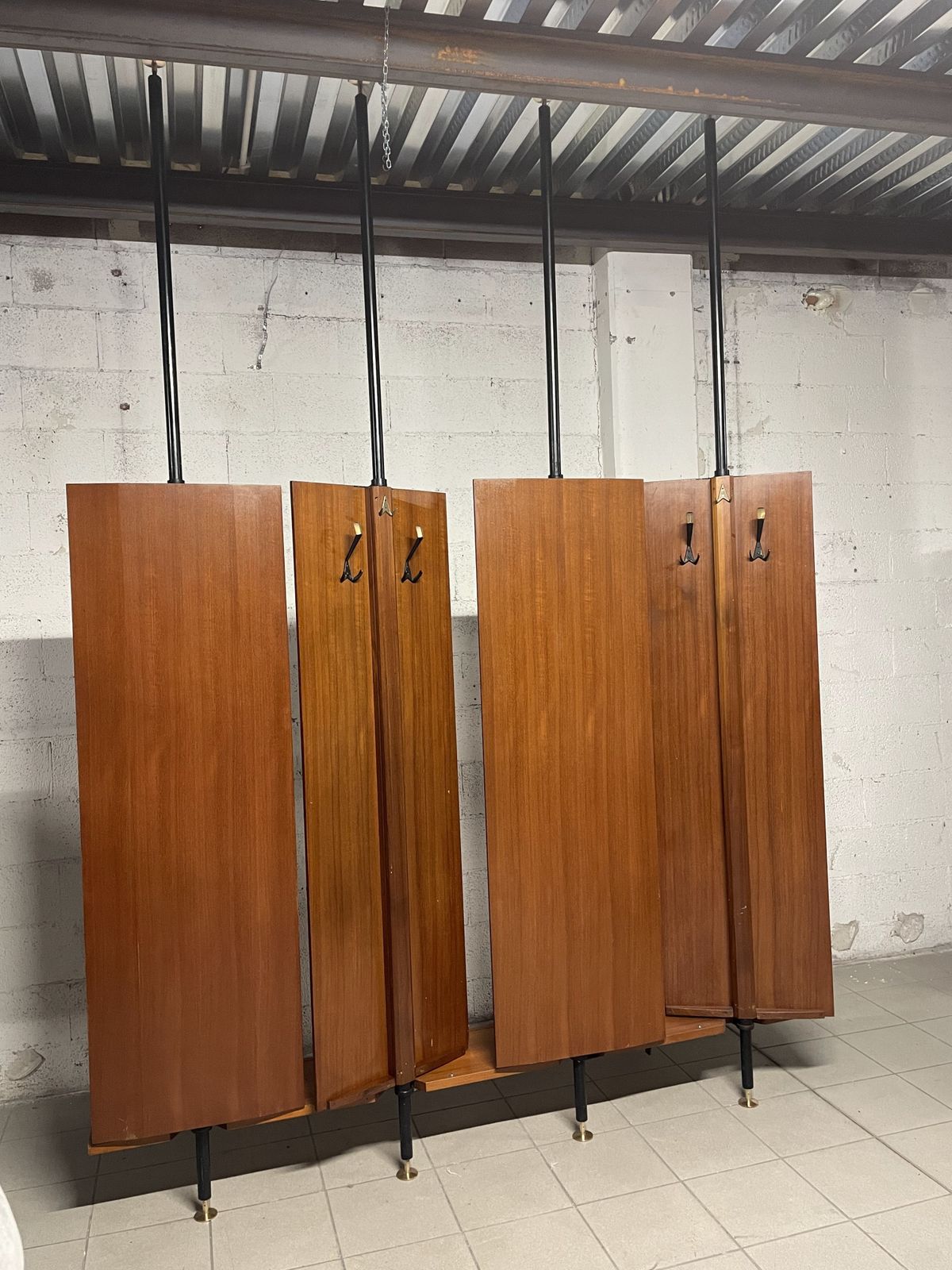 photo vinterior Coat Racks With Revolving Teak Doors, 60s