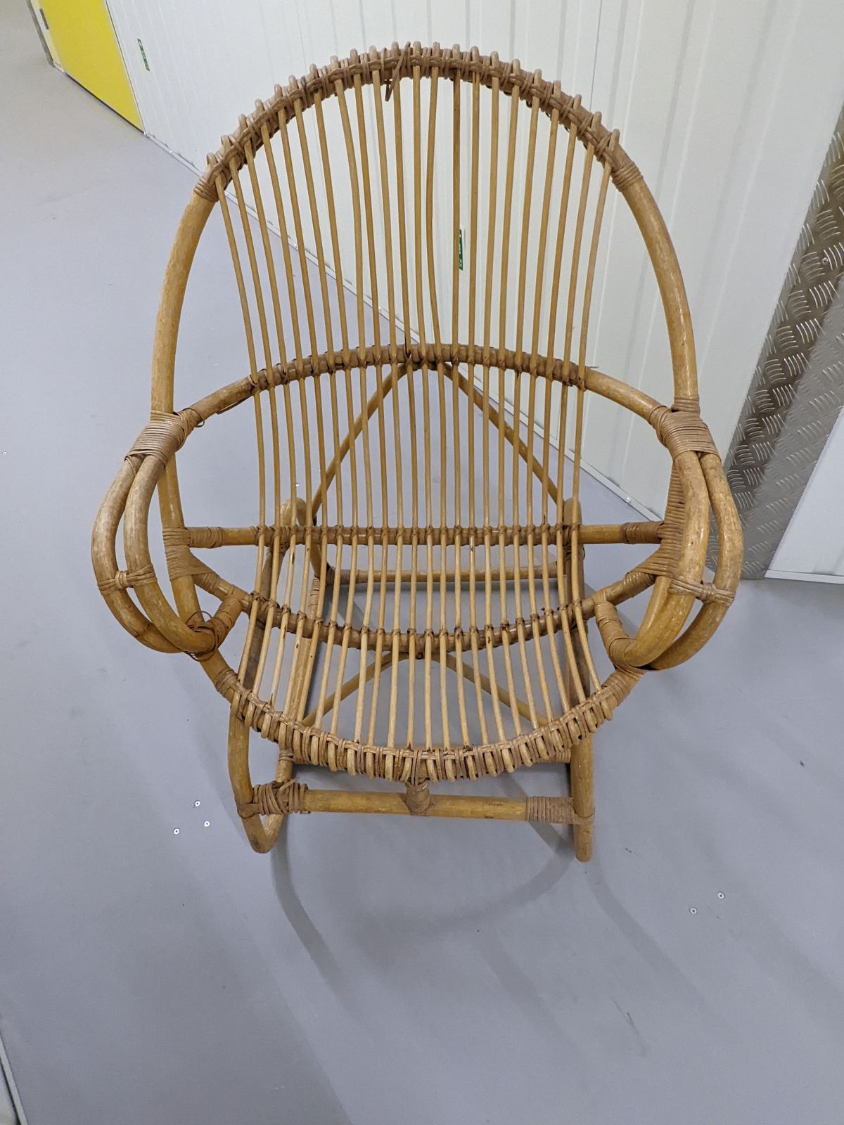 Chair   Vintage Bamboo Egg Chair On Unusual Frame Base photo furniture