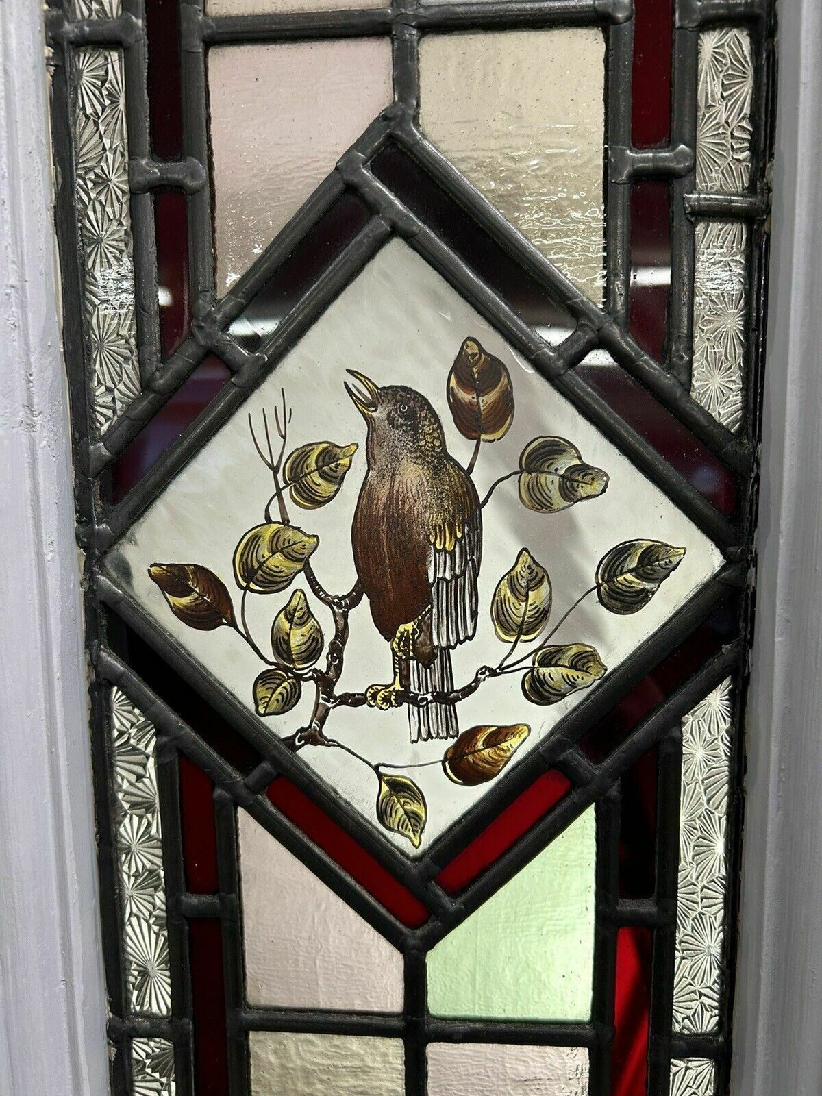 Edwardian Stained Glass Doors Antique Period Reclaimed Old French Double Leaded photo vinterior