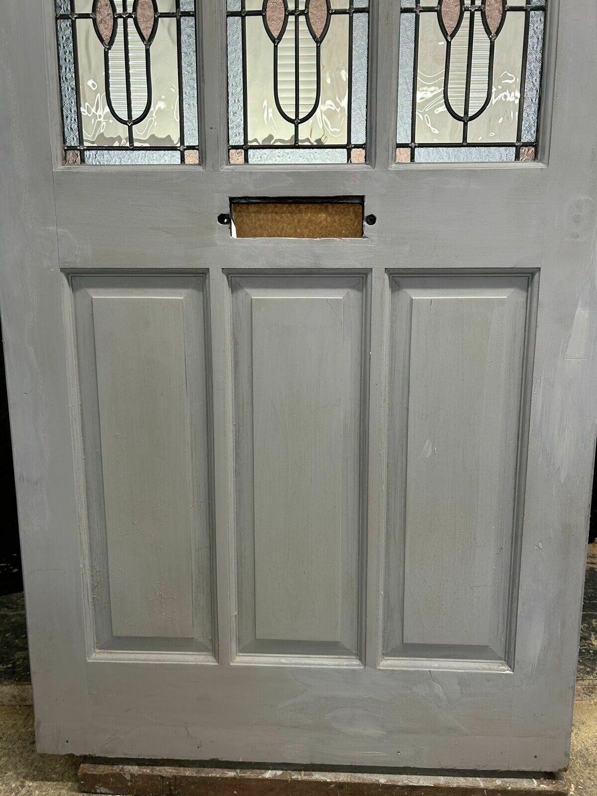 Large Edwardian Stained Glass Front Door Antique Period Reclaimed Old Leaded photo 3481.0