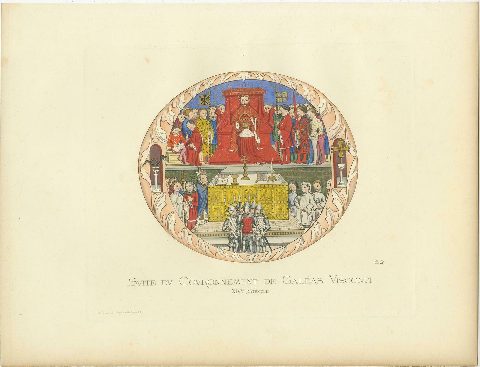Antique Print Of The Coronation Of Gian Galeazzo Visconti By Bonnard, 1860 photo furniture