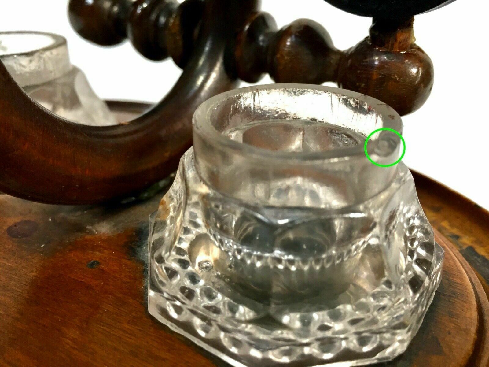 photo buy Antique Wooden Stationery Box & Inkwell Stand Set Letter Desktop Tidy / Cabinet