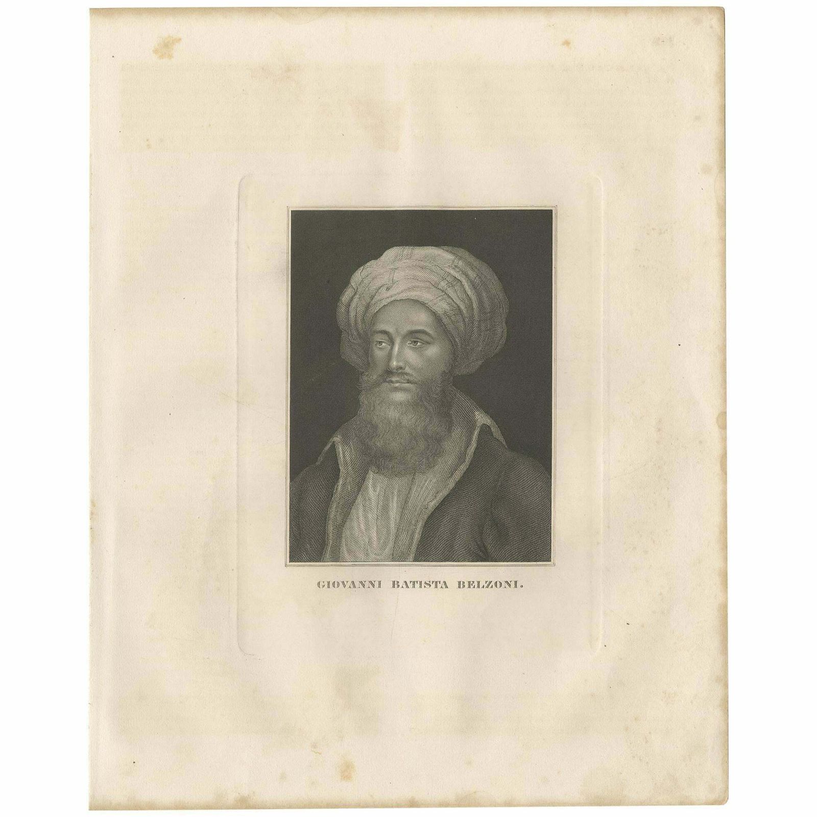 Portrait Of Giovanni Batista Belzoni, Italian Archaeologist In Egypt, 1847