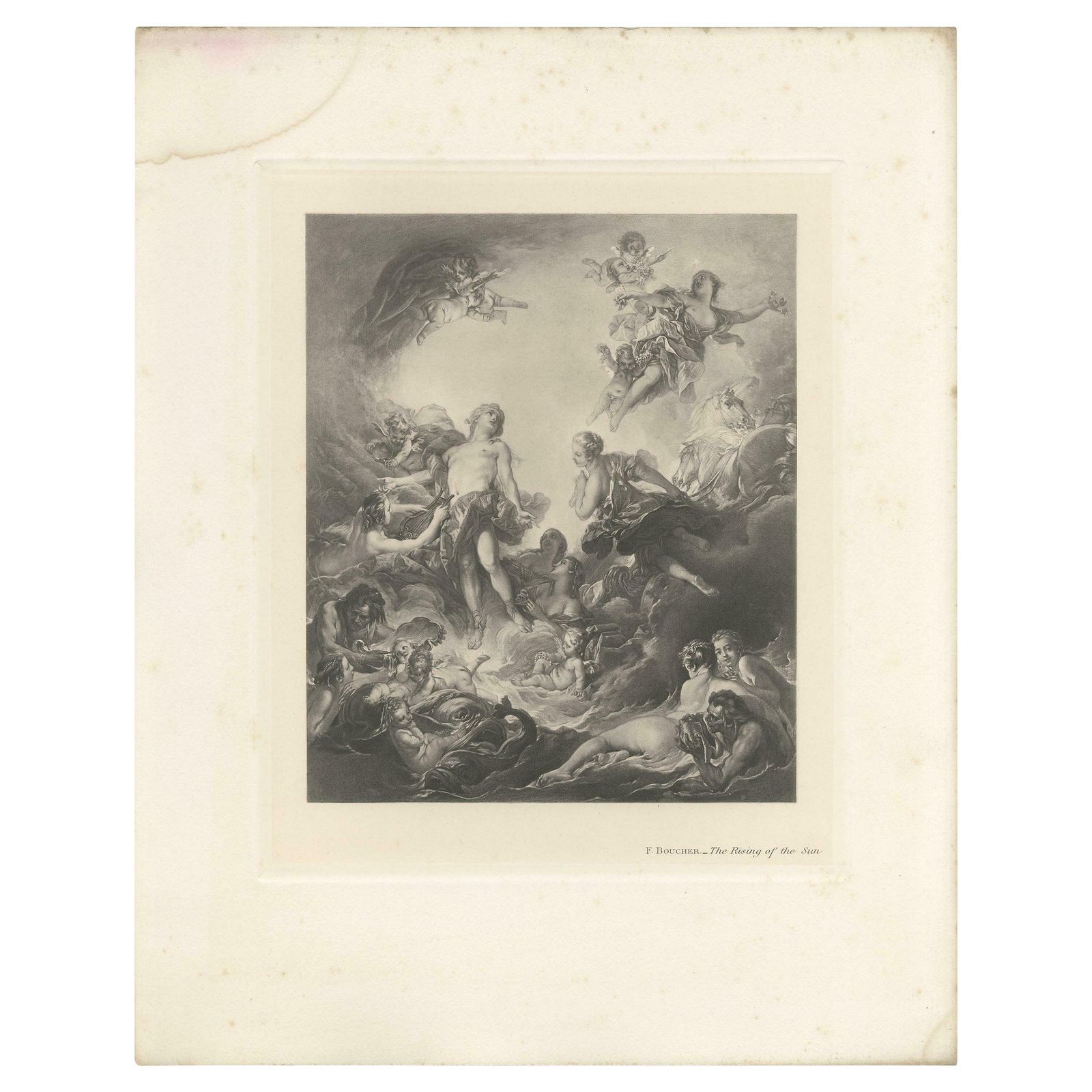 Antique Print Of 'The Rising Of The Sun' Made After F. Boucher '1902'