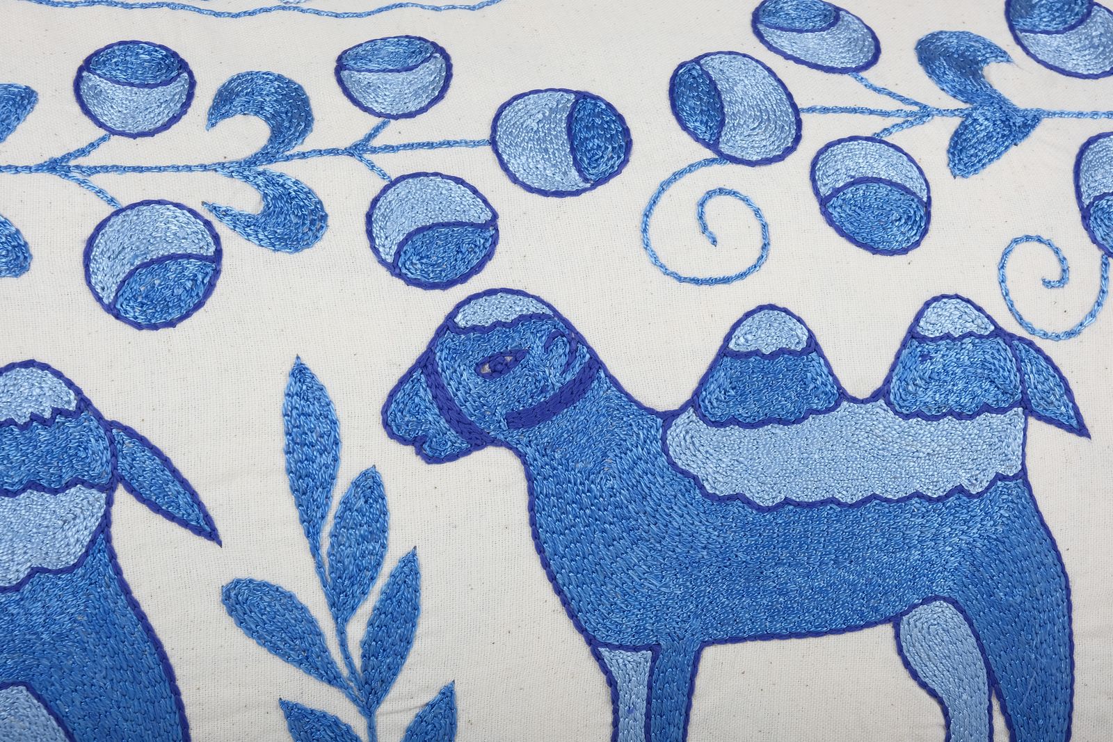 Tashkent Suzani Animal Bedding Pillow Case Made From Suzani, Blue Camel Tashkent Hippie Bedding Cushion Cover photo for sale