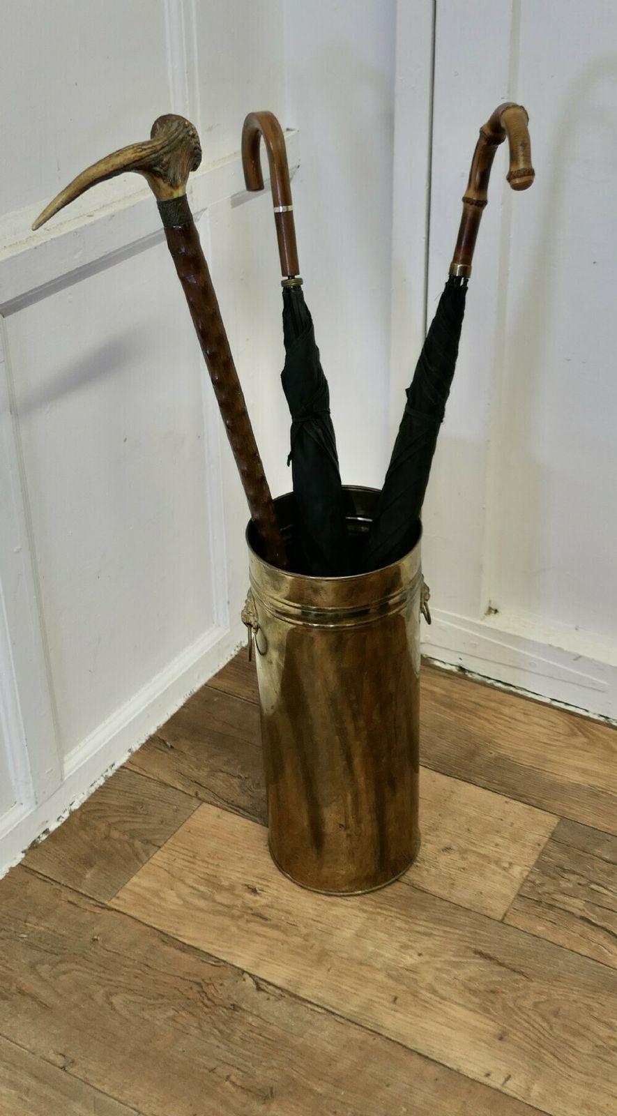 Arts And Crafts Brass Stick Stand, Umbrella Stand photo 414.0