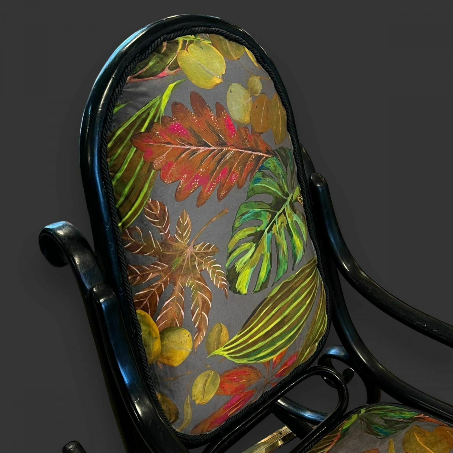 Early 20th Century Ebonised Bentwood Rocking Chair In Manner Of Thonet photo for sale