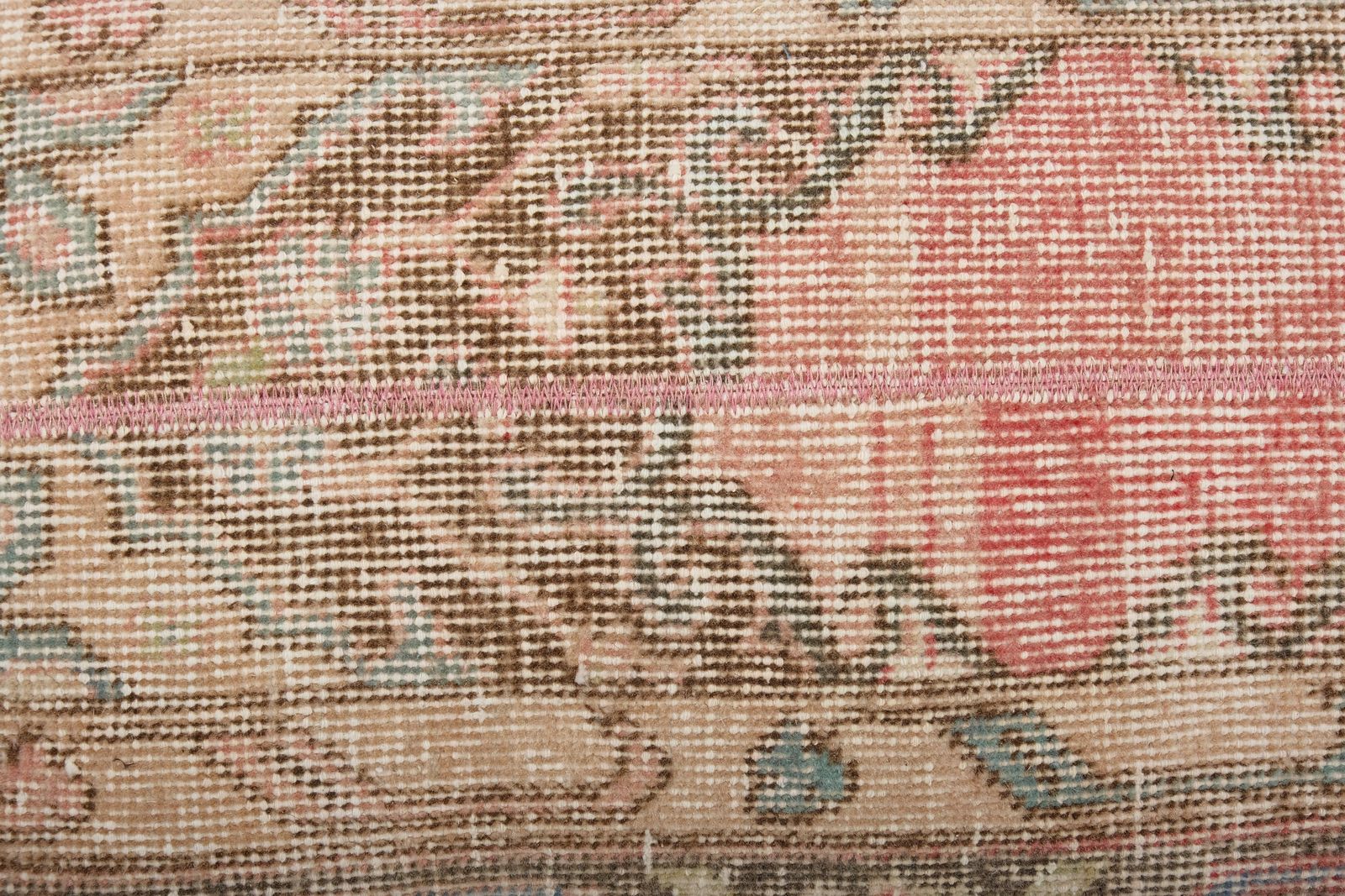 Muted Tan Carpet Pillow, Faded Ethnic Turkish Yastik Pillow, Oushak Pillow Cover photo furniture