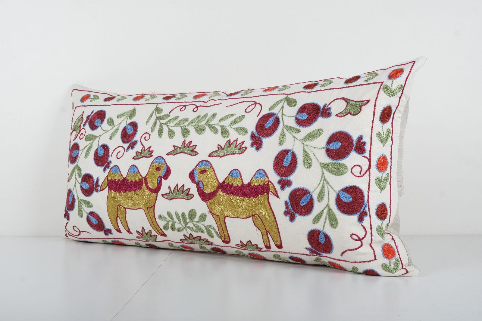 Vintage Animal Suzani Hippie Bedding Pillow Cover   Camel Tashkent Bedding Decor photo Textiles