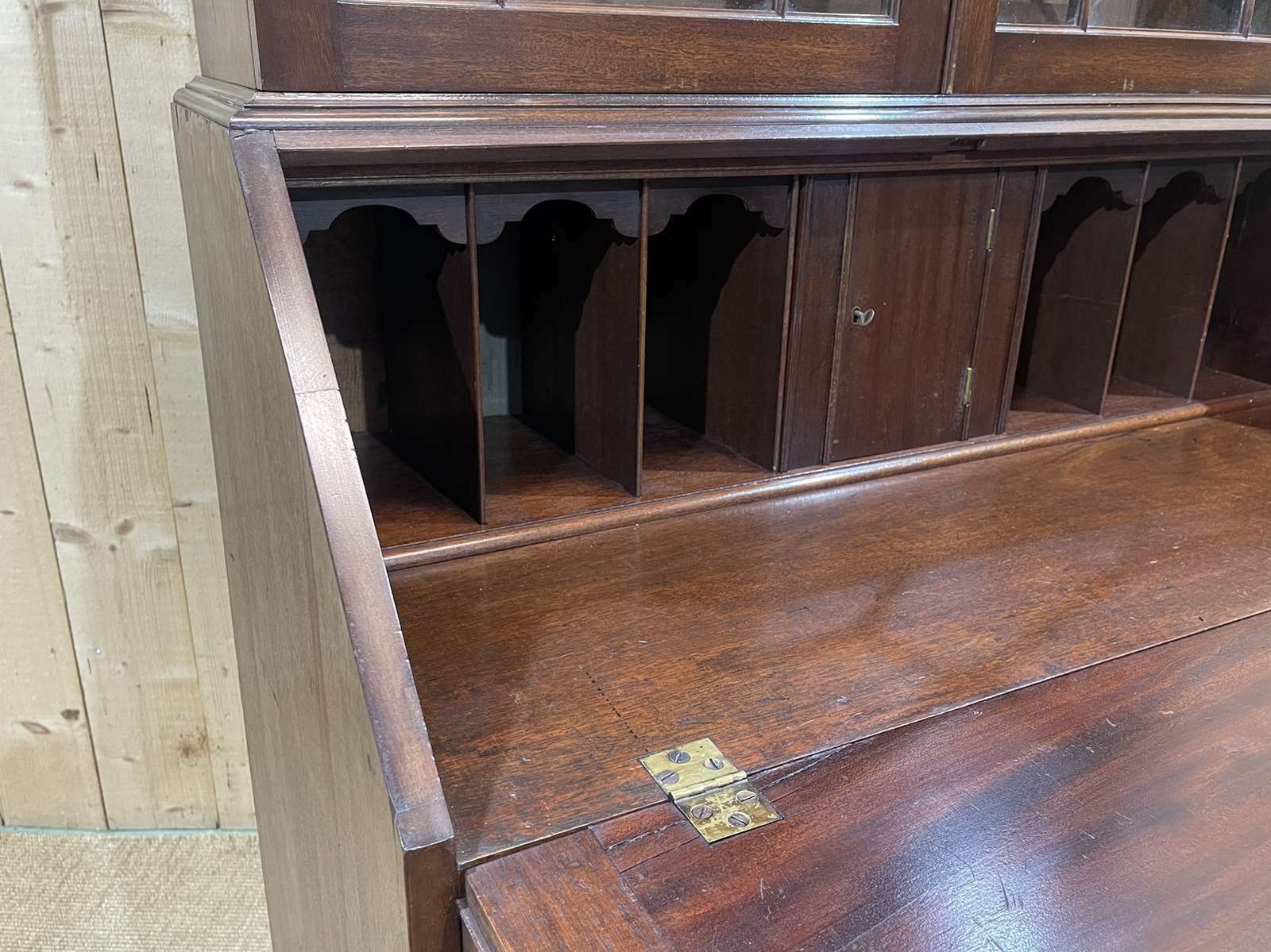 19th Century English Mahogany Writing Desk photo vintage