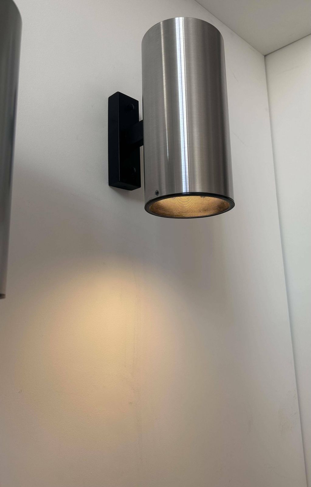 Pair Of Vintage Wall Lights, Brushed Metal, Bur Leucthen Germany 1970 photo for sale