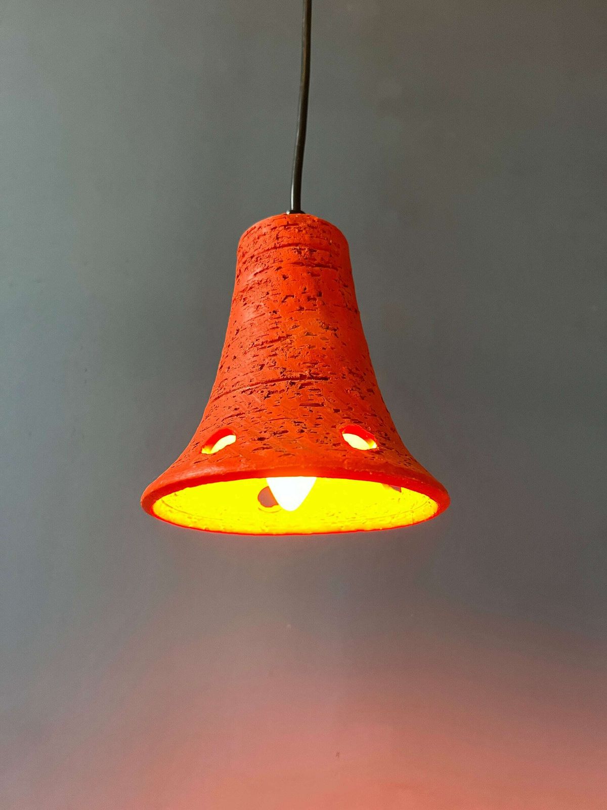 2 Oranje Retro Keramieken Hanglampen photo Verlichting