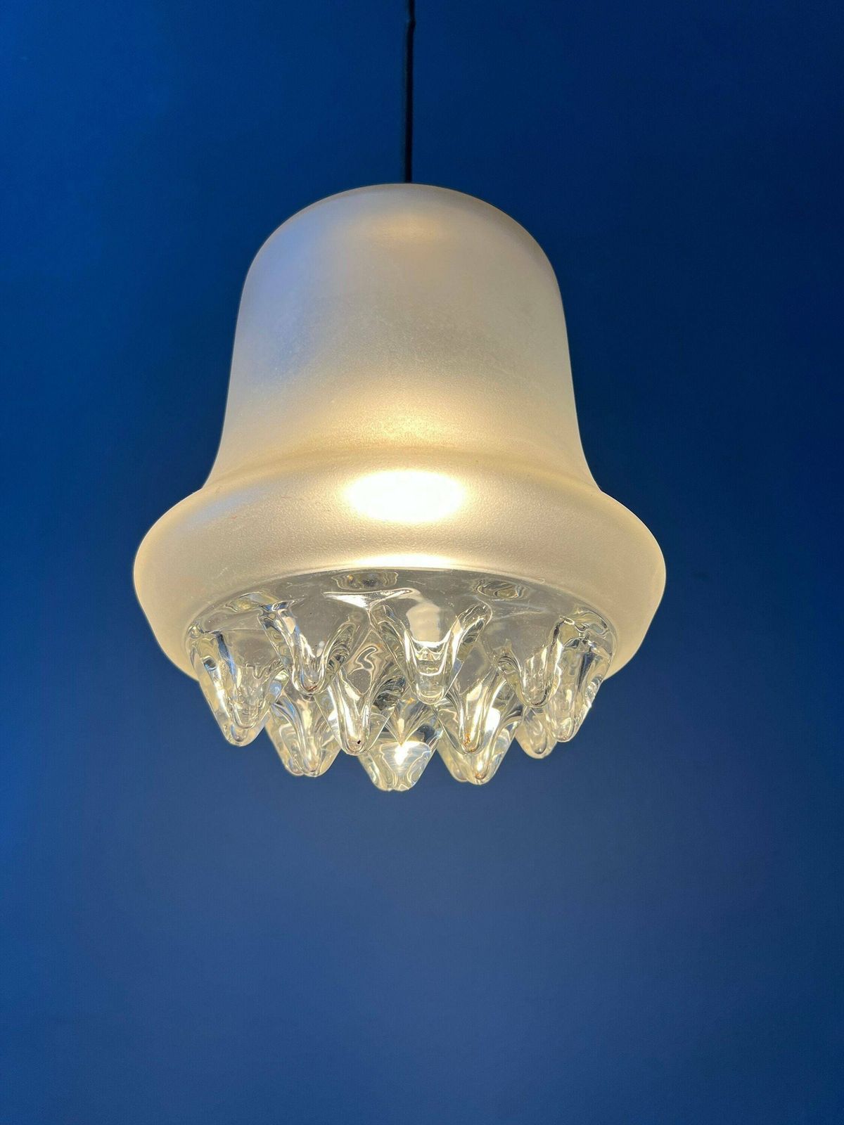 Mid Century Peill & Putzler Hanglamp Van Matglas